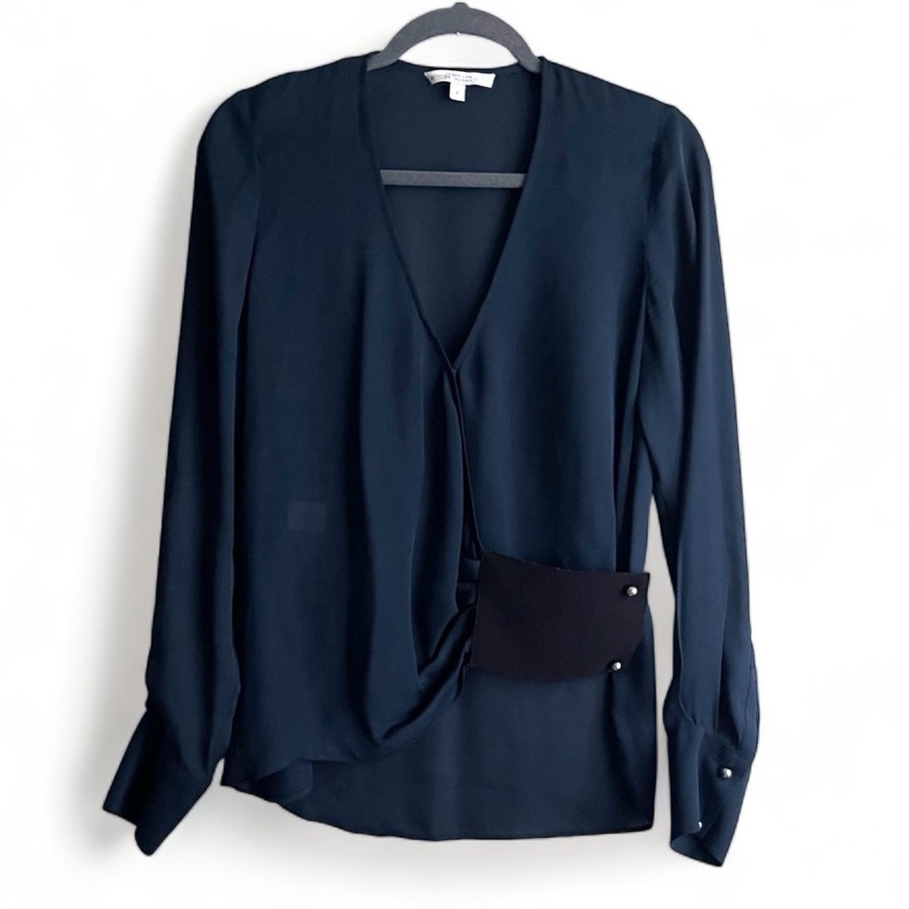 Derek Lam Crosby Sheer Silk Wrap Top